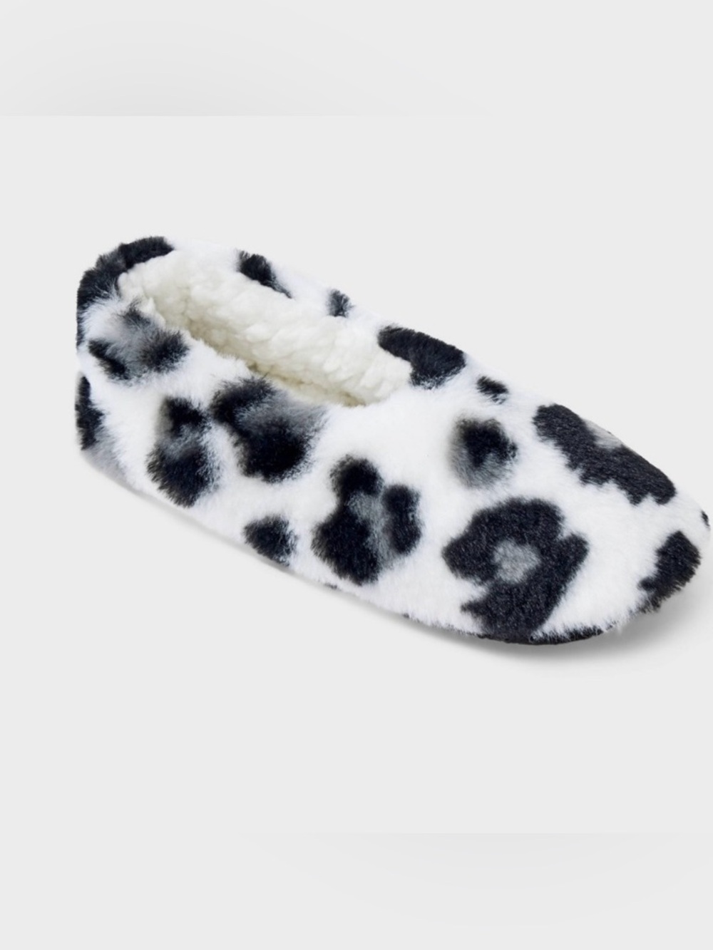🆕 Auden Faux-Fur Slipper Socks in 🖤🤍🖤 -Black/White - M/L 8-10